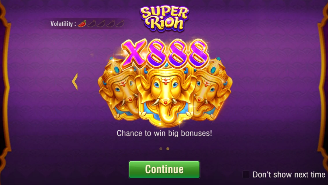 Super Rich: Introduction with an x888 promotional label.