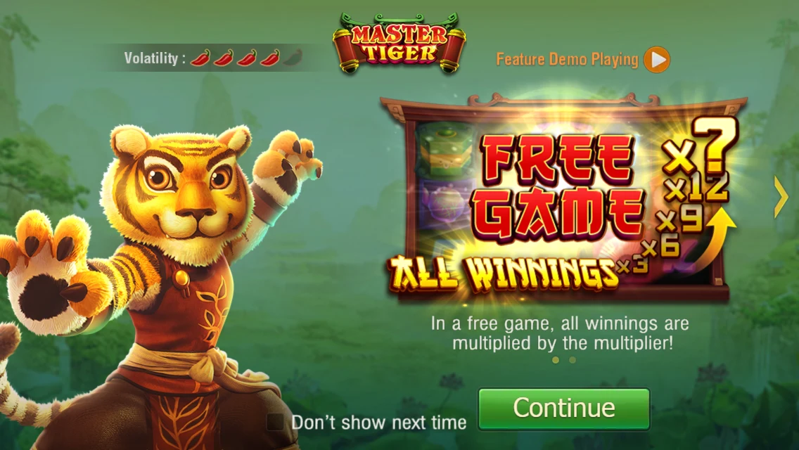 Master Tiger: Introduction to Free Game multipliers.