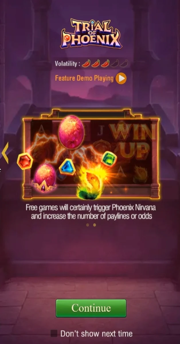 Trial of Phoenix: Introduction showing a symbol upgrade.