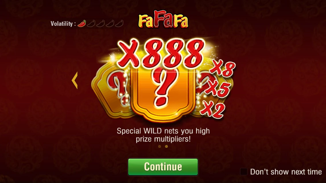 FA FA FA: Introduction showing Wild multiplier labels.