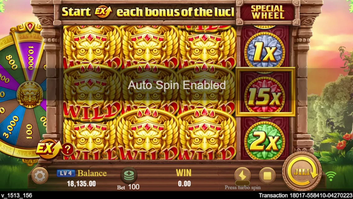 Fortune Gems 2: Main reels with a multiplier column and Lucky Wheel.