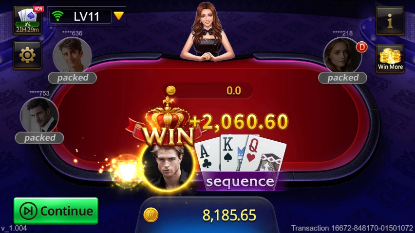 Teen Patti: Captured result with a sequence label.